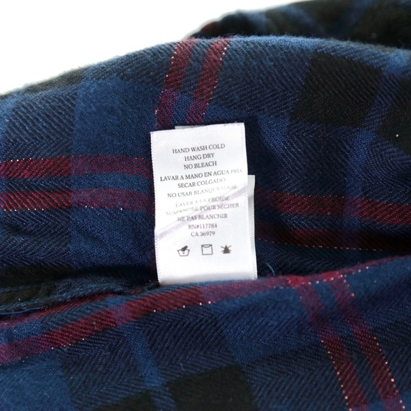 Rails Hunter Midnight Merlot Gold Button Up Plaid Flannel Shirt Womens L - Picture 7 of 7